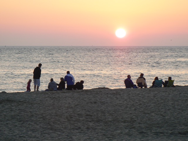 Zonsondergang aan het strand